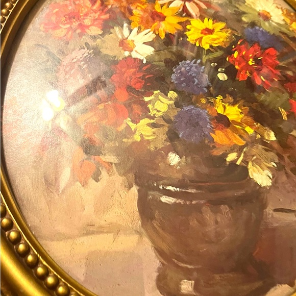 Large Vintage Syroco 1960s gold gilt flower picture framed - Picture 8 of 11